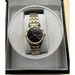 Casio LTP-1167 Women’s Two-Tone Quartz Watch Black Dial Gold Bezel Japan Mov’t